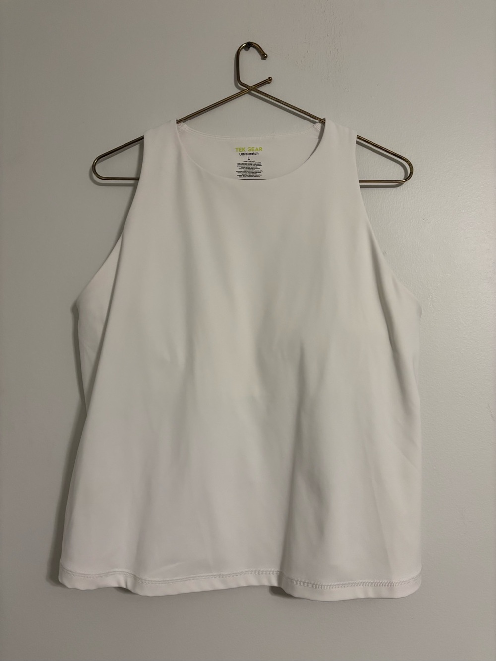 Tek Gear UltraStretch Built-In Bra Tank Top - Women’s Large - White
